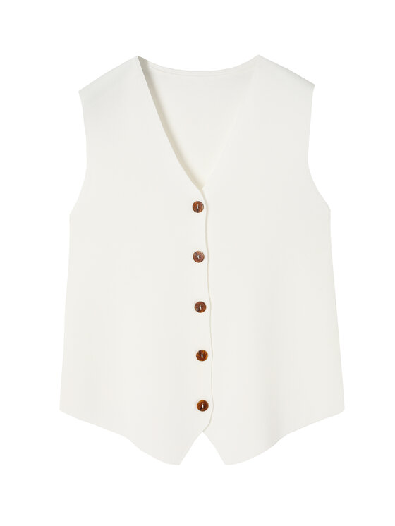 TATUUM Tatuum Kamizelka VIVI Écru Classic Fit