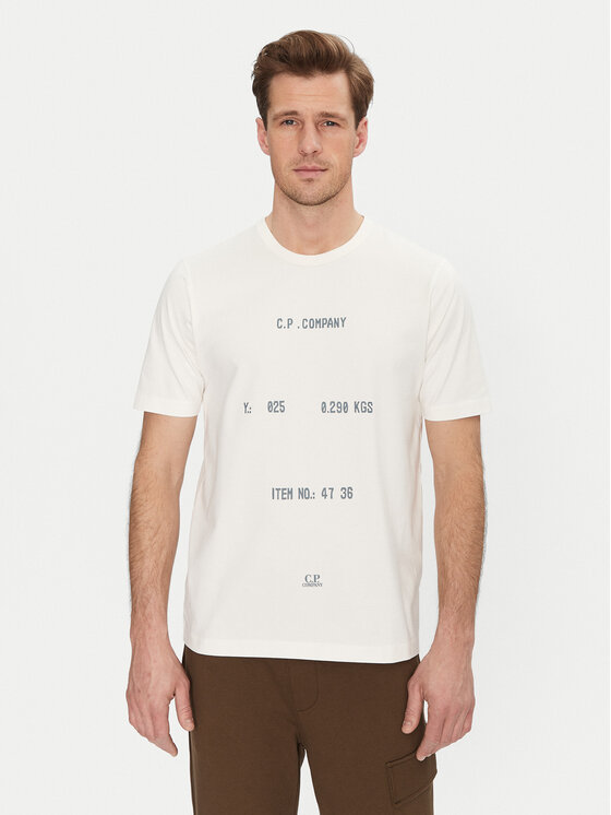 C.P. Company C.P. Company Marškinėliai 18CMTS107A110301W Balta Regular Fit