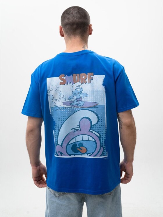 Smerfy Smerfy T-Shirt 129179 Niebieski Oversize