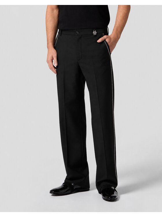 PHILIPP PLEIN PHILIPP PLEIN Pantaloni di tessuto 32060 Nero Wide Fit