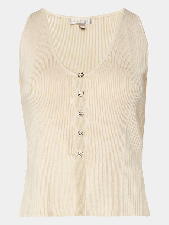 Guess Guess Τοπ W4GR34 Z2YK2 Μπεζ Regular Fit