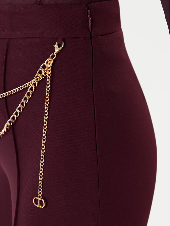 TWINSET TWINSET Palazzo hlače 252TP2281 Bordo rdeča Wide Leg