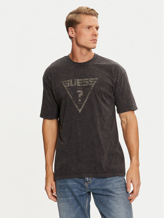 Guess Guess Marškinėliai Alioth Z4BI05 K8FQ4 Juoda Regular Fit