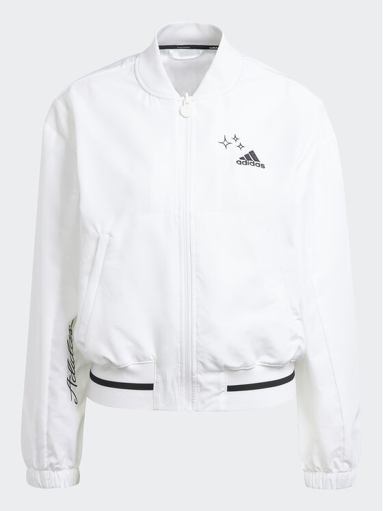 Adidas white bomber jacket online