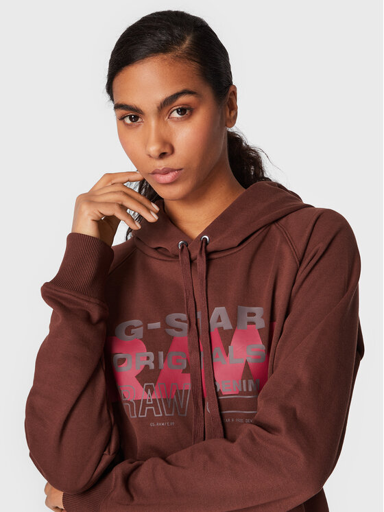 G-Star Raw G-Star Raw Džemperis ar kapuci Raglan D22117-A613-D312 Brūns Regular Fit