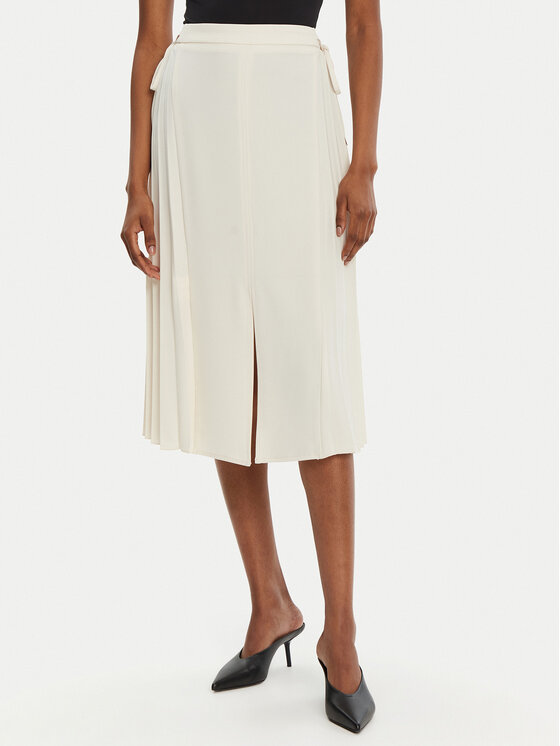 Rinascimento Rinascimento Fustă midi CFC0122491003 Écru Regular Fit