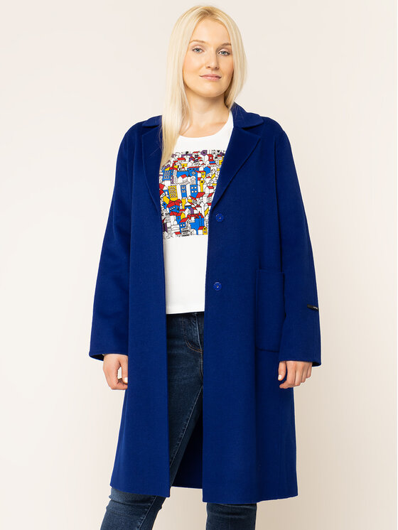 Persona by Marina Rinaldi Manteau en laine 1013059 Bleu marine Regular Fit Modivo