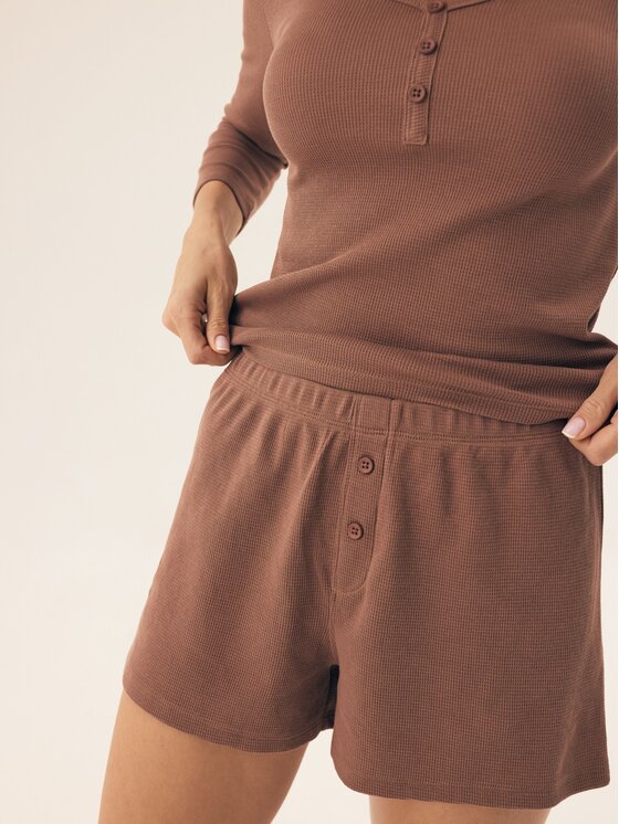 Esotiq Esotiq Piżama 42563 Brązowy Regular Fit