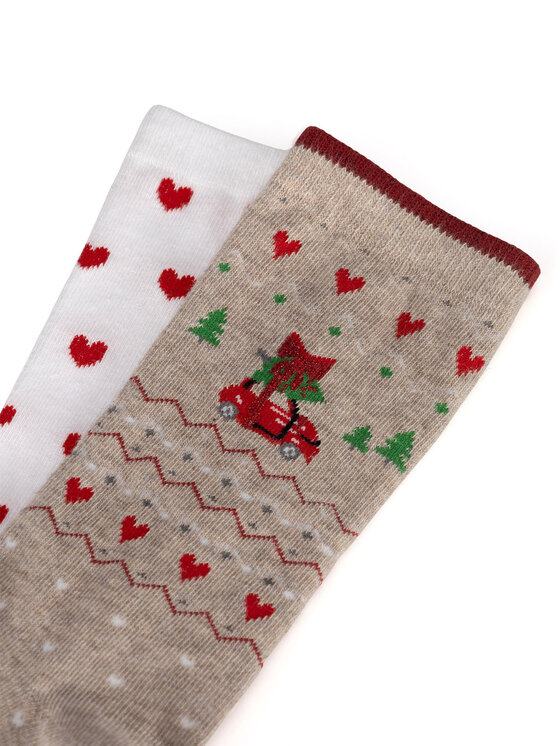 Jenny Fairy Jenny Fairy 2er-Set hohe Damensocken 4WB-004-AW24 (2-pack) Weiß