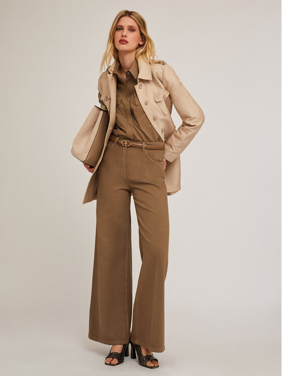 Motivi Motivi Pantaloni di tessuto P733Q003789N022 Marrone Over Fit