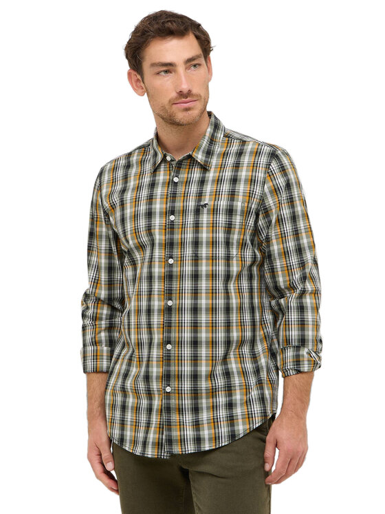 Mustang Mustang Koszula Style Chester Poplin Zielony Regular Fit