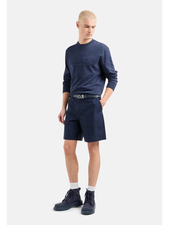 Armani Exchange Armani Exchange Bluza FELPA GIROCOLLO Niebieski Regular Fit