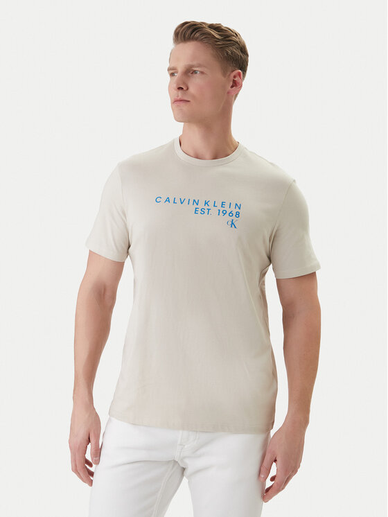 Calvin Klein Jeans Calvin Klein Jeans T-Shirt LV04RF800G Beżowy Classic Fit