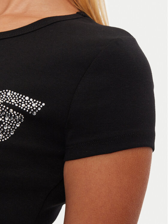 Guess Guess Marškinėliai V4BI16 KCIV1 Juoda Regular Fit