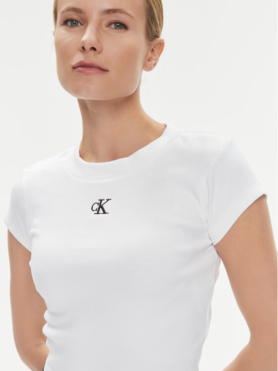 Calvin Klein Jeans Calvin Klein Jeans Póló J20J218337 Fehér Slim Fit