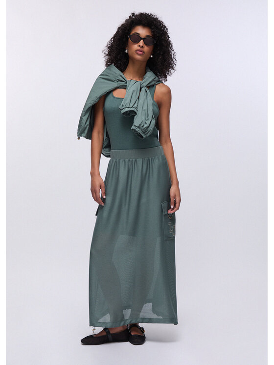 Liu Jo Liu Jo Gonna midi TA6232T290A76009 Verde Regular Fit