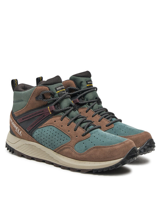 Merrell Merrell Pohodni čevlji Wildwood Mid Ltr Wp J068031 Zelena