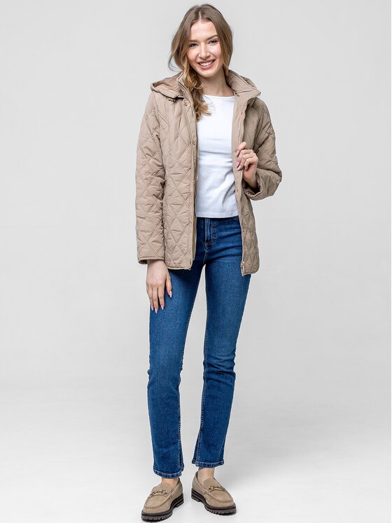 Perso Perso Prechodná bunda BLE268018F Béžová Regular Fit