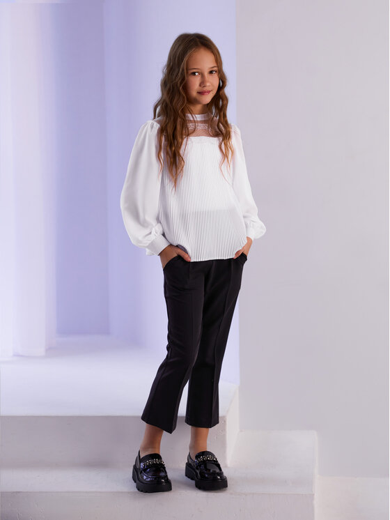 SLY SLY Bluzka 4S-106 Biały Comfortable Fit