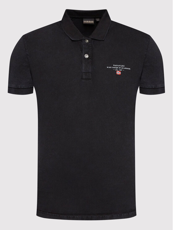 Napapijri Napapijri Tricou polo Elbas NP0A4GB4 Negru Regular Fit