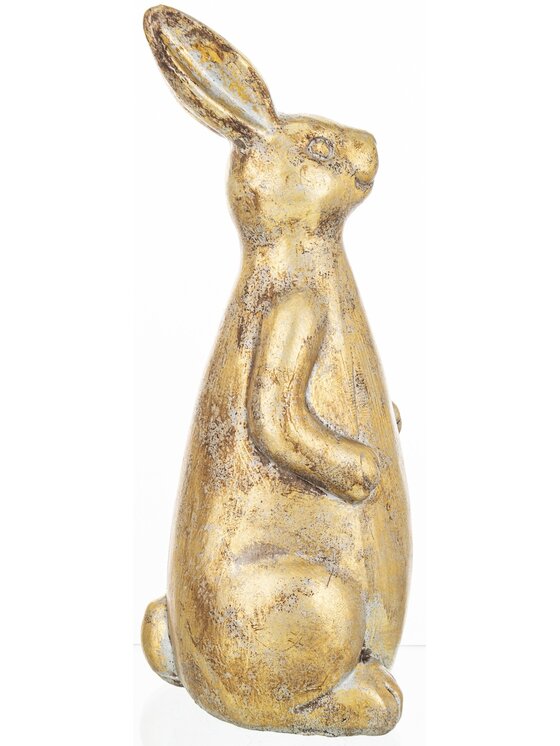 MIAhome MIAhome Figurka ceramiczna królika 31,5x13x13 cm Złoty
