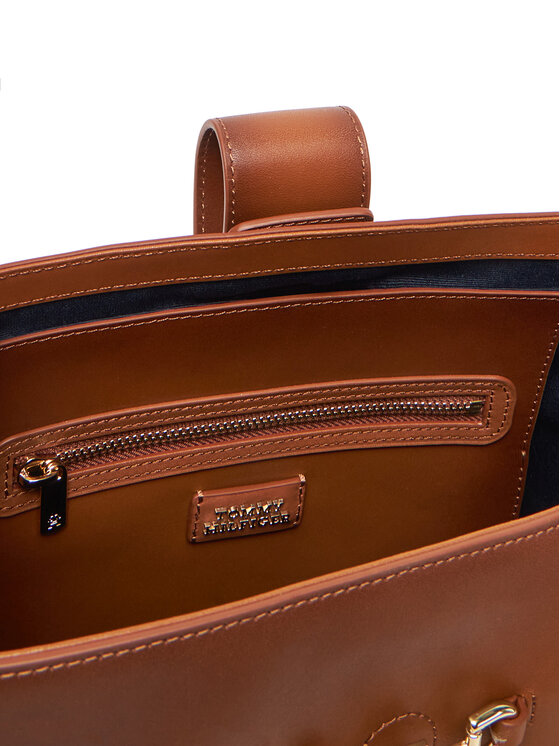 Tommy Hilfiger Tommy Hilfiger Borsetta Heritage Leather Bucket Burn AW0AW17397 Marrone