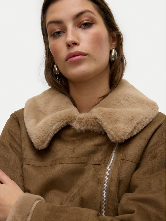 Vero Moda Vero Moda Cappotto in shearling Peggy 10290150 Marrone Regular Fit
