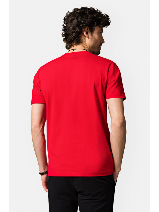 Lancerto Lancerto T-Shirt Linus TS073123000025 Czerwony Regular Fit
