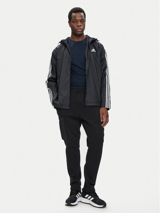 adidas adidas Neperpučiama striukė Essentials 3-Stripes IB0381 Juoda Regular Fit