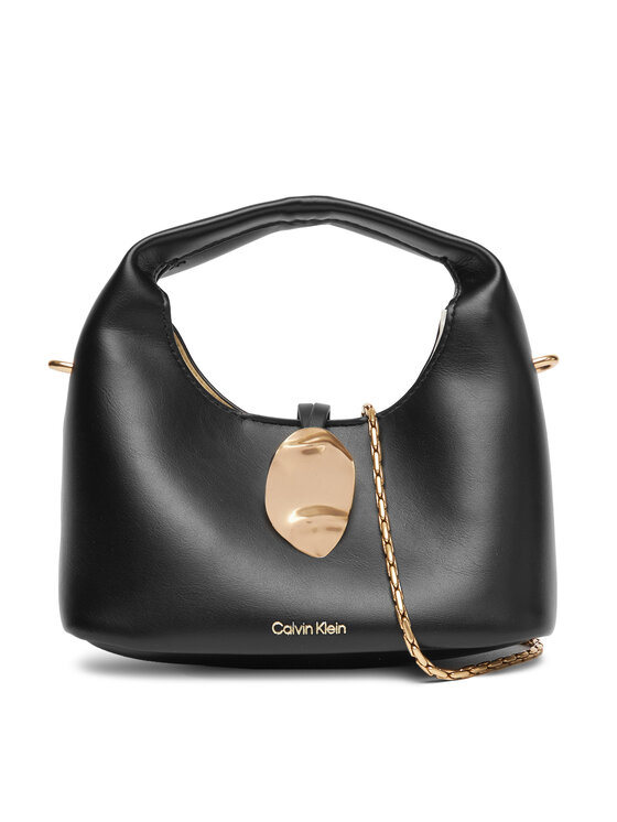 Geantă Calvin Klein Jeans Stone Lock Slouchy Crossbody Bag LV04K3177G Negru