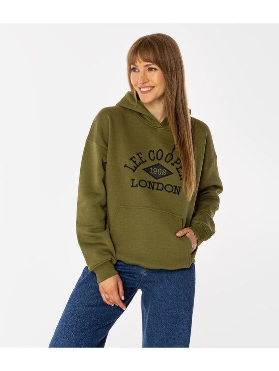Lee Cooper Lee Cooper Bluza LOGO Zielony Regular Fit