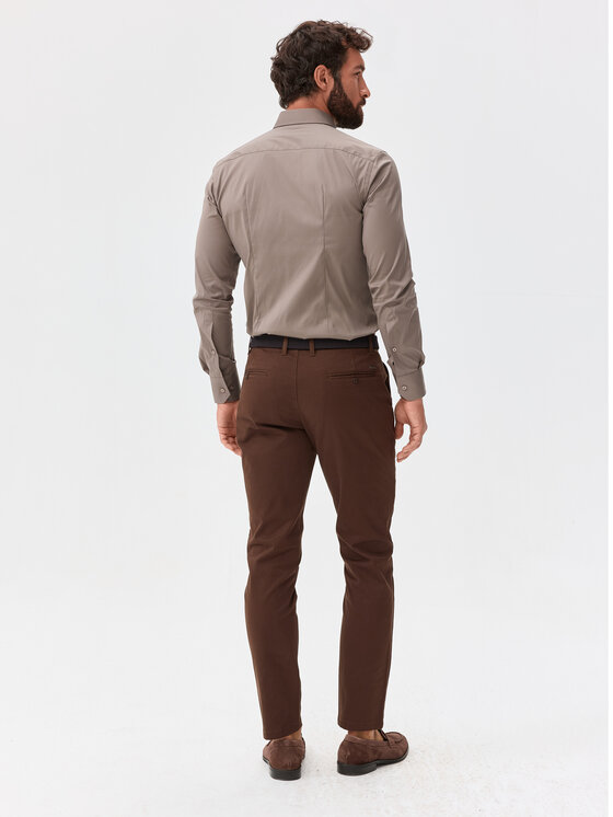 Evenemen Evenemen Koszula Punto G. Riva Caffee Beżowy Slim Fit