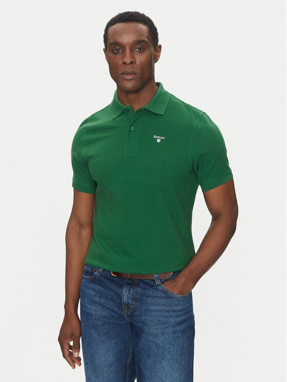 Barbour Tricou polo Original Sports MML0358OL72 Verde Tailored Fit