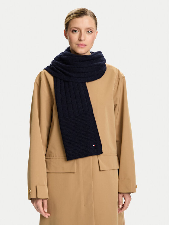 Tommy Hilfiger Tommy Hilfiger Κασκόλ Flag Fluffy AW0AW17787 Σκούρο μπλε