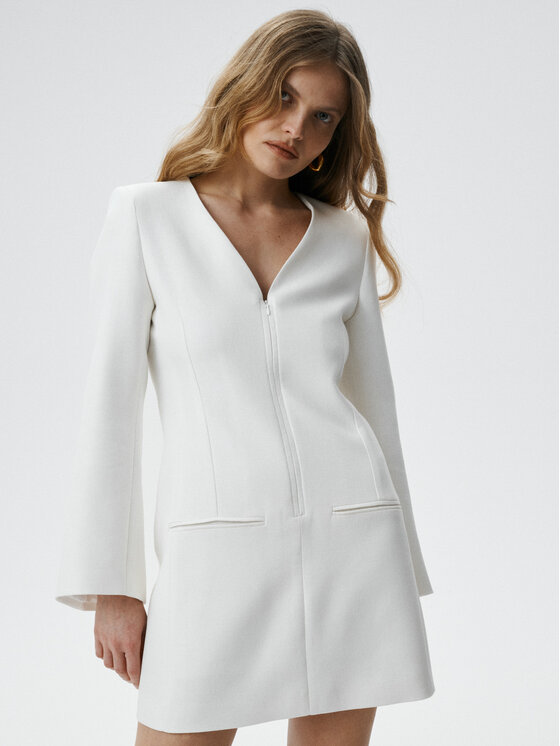 MARI PRETI MARI PRETI Abito da cocktail Charm Bianco Regular Fit