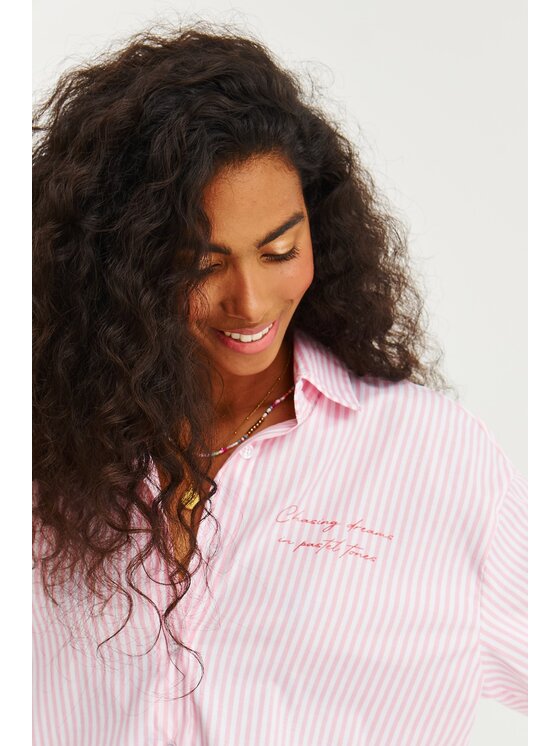 NAOKO NAOKO Košeľa Sweetheart Ružová Regular Fit