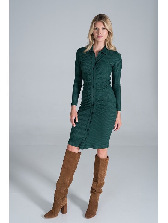 FIGL FIGL Φόρεμα M824 Πράσινο Slim Fit