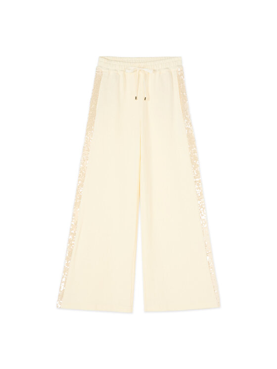 Oltre Oltre Pantaloni di tessuto P841J002432N013 Bianco Baggy Fit