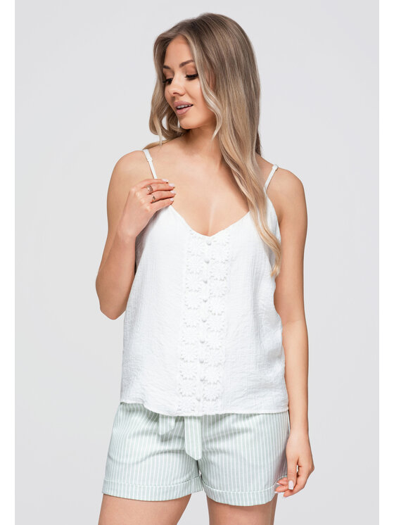 Ombre Ombre Top OW-TS-E0055 Biały Loose Fit