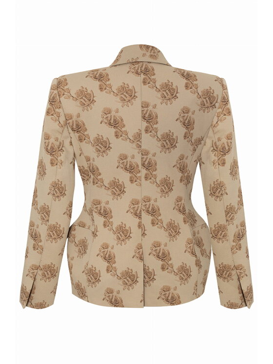Magda Matyja Magda Matyja Marynarka Vittoria Blazer Petite Beżowy Slim Fit