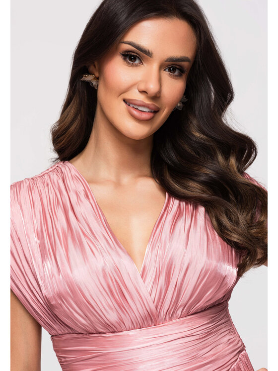 Ombre Ombre Sukienka wieczorowa LA-OM-DLR363 Różowy Regular Fit