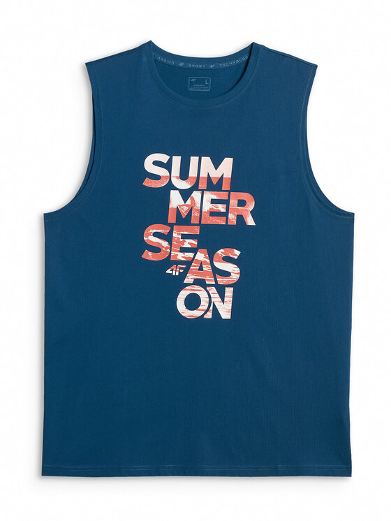 4F 4F Tank top BEACHWEAR Turkusowy Regular Fit