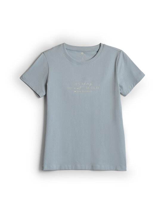 4F 4F T-Shirt SELF LOVE Niebieski jasny Slim Fit