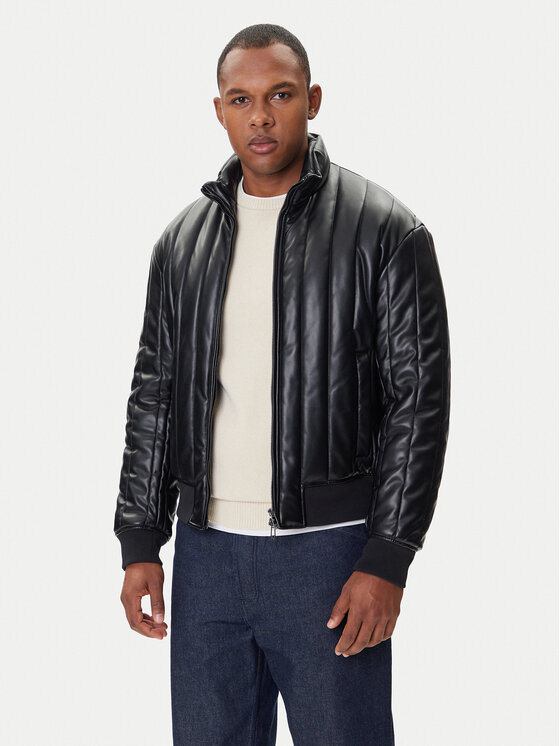 Armani Exchange Armani Exchange Műbőr dzseki XM001124 AF16647 UC001 Fekete Regular Fit