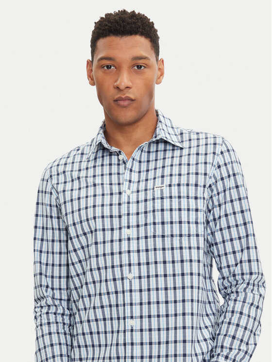 Wrangler Wrangler Srajca 1 Pkt 112371552 Modra Regular Fit