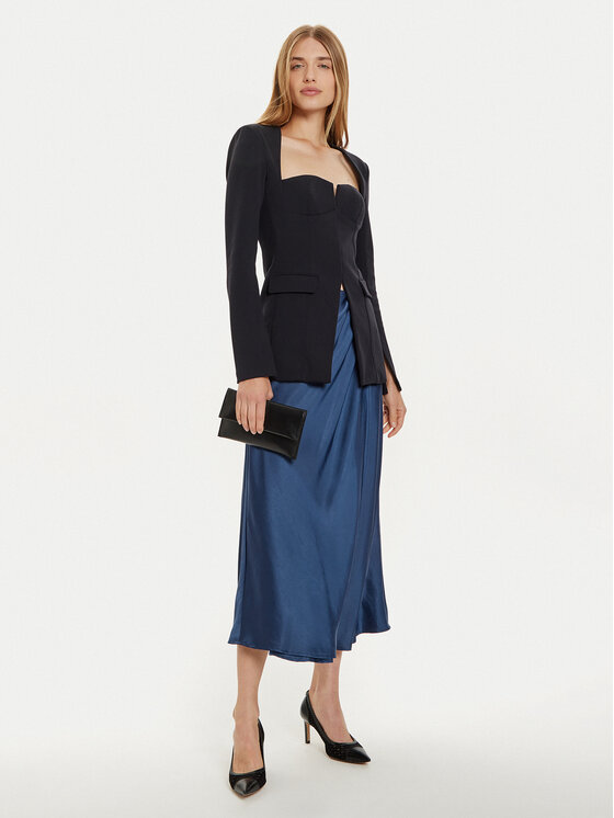 Guess Guess Spódnica midi Anastasia W4BD56 WGIG2 Granatowy Regular Fit