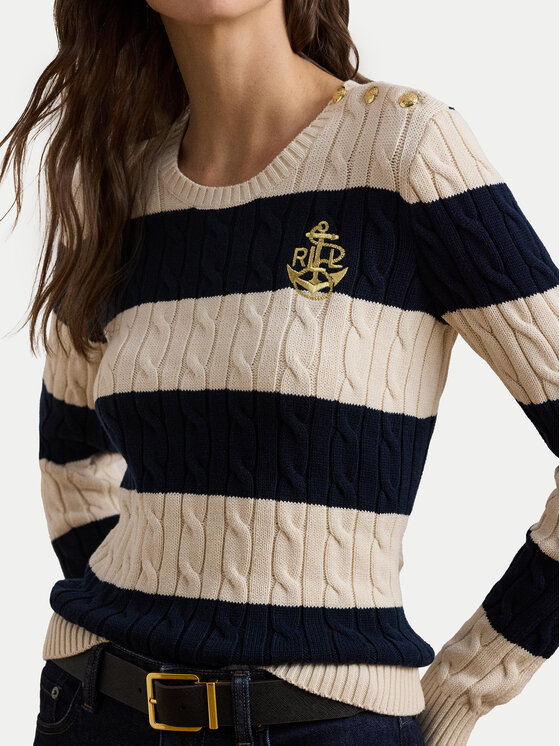 LAUREN RALPH LAUREN LAUREN RALPH LAUREN Sweter 200957480002 Écru Slim Fit