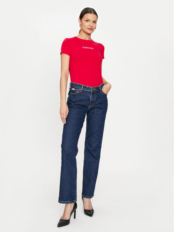 Guess Jeans Guess Jeans T-särk W4YI01 J1314 Punane Slim Fit