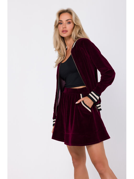 Made of Emotion Sukňa M768 Bordová Modern Fit