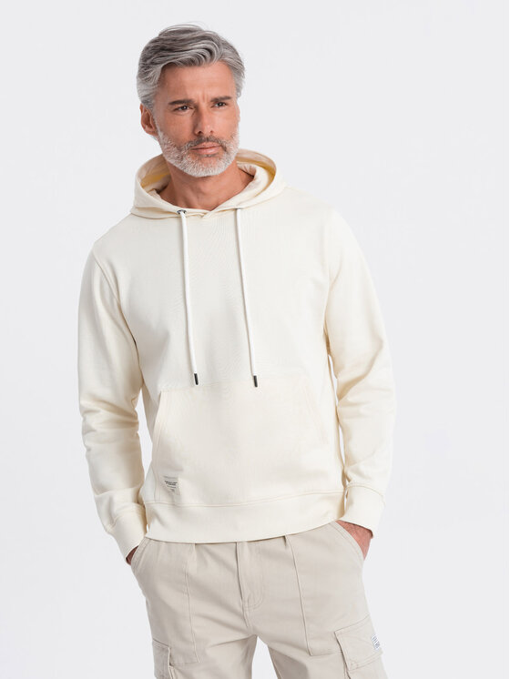 Ombre Ombre Mikina OM-SSBN-0177 Écru Classic Fit